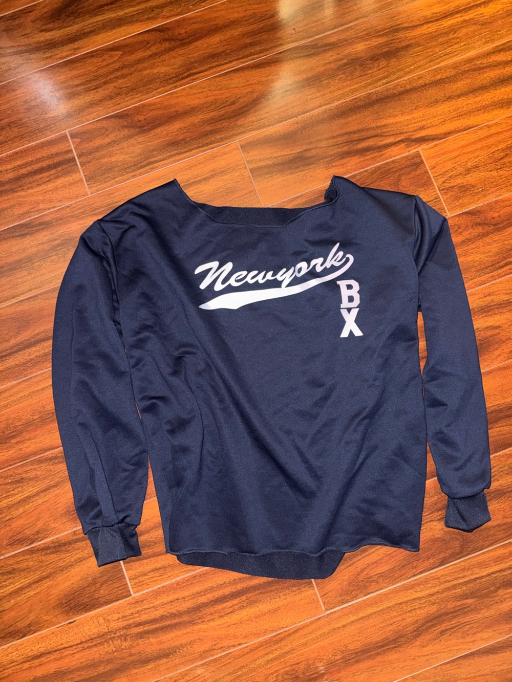 Off Shoulder New york BX Navy Crewneck Sweater